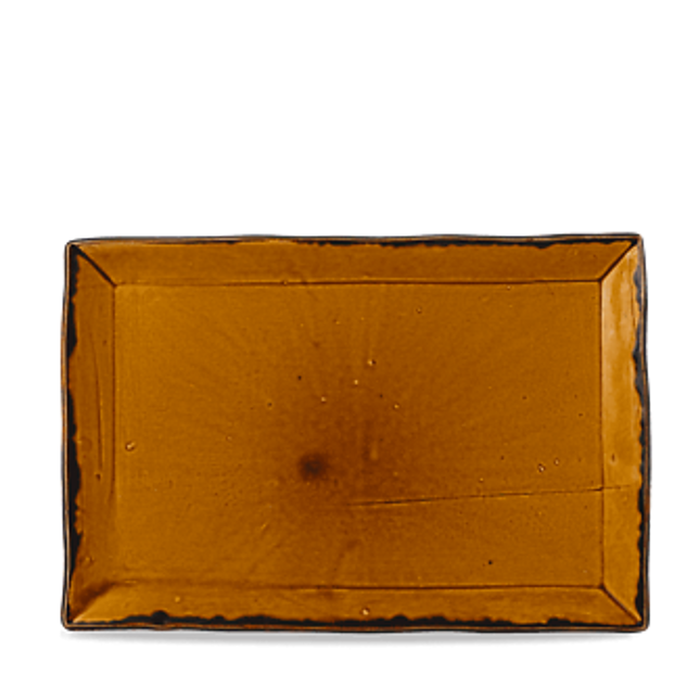 Dudson Harvest Brown rechthoekige serveerschaal 28x19 cm – bruin porselein voor de horeca