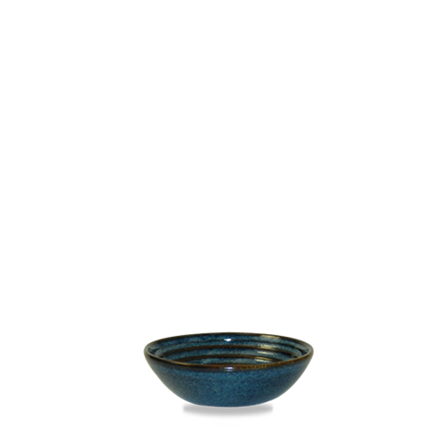 Churchill Sapphire Ripple dipschaal 140 ml – blauwe keramische saucier voor restaurants