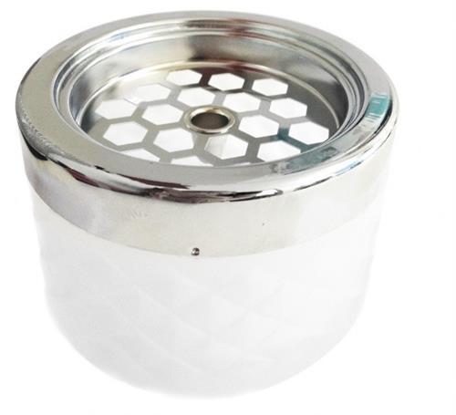 APS windbestendige asbak mat glas met chromen kap - stormasbak voor de horeca