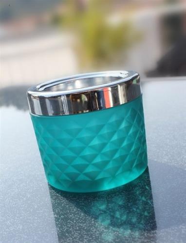 APS windbestendige asbak blauw detail - asbak met deksel voor buitengebruik
