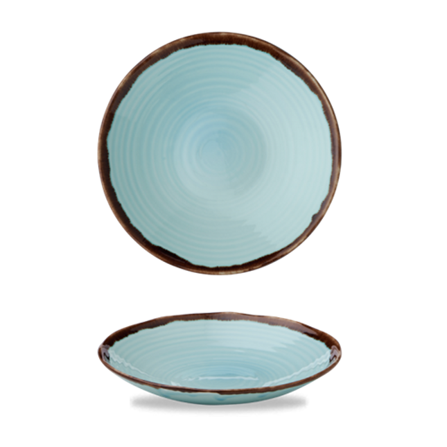 Dudson Harvest Turquoise organische coupekom 25 cm – turquoise porseleinen kom voor restaurants