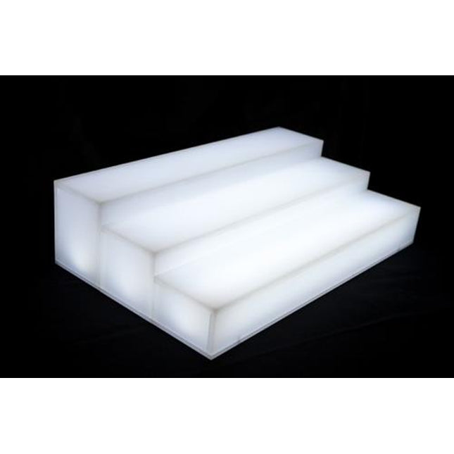APS flessentrap 3 treden met LED - verlichte flessenpresentatie voor de bar