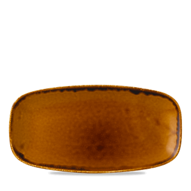 Dudson Harvest Brown langwerpig chef-bord 29,8x15,3 cm – bruin porselein voor de horeca