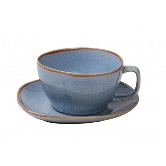 APS Ming kom met oor 10 cm blauw - keramische kom voor soep en bouillon
