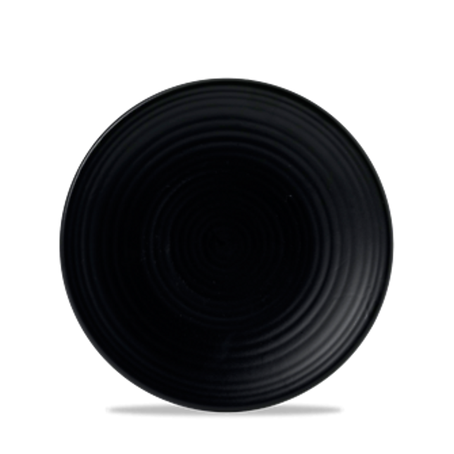 Dudson Evo Jet coupebord 20,5 cm – gitzwart porseleinen bord voor restaurants