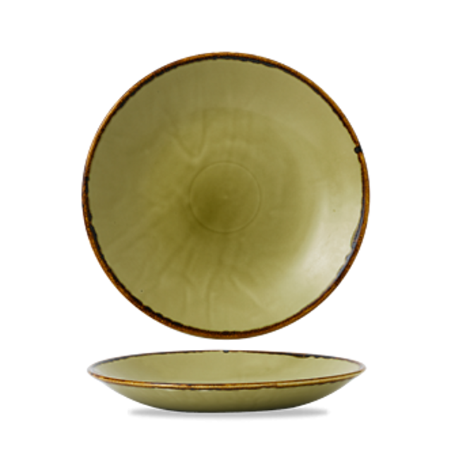 Dudson Harvest Green diep coupebord 28,1 cm – groen porseleinen diep bord voor de horeca