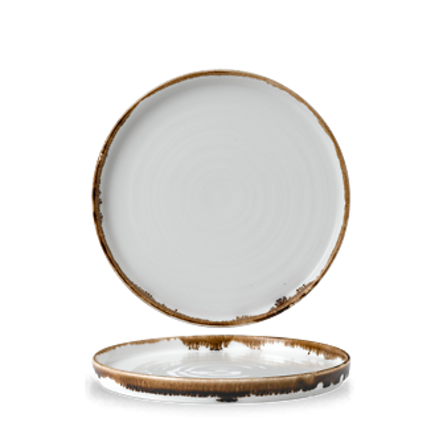 Dudson Harvest Natural bord met opstaande rand 21 cm – naturel porseleinen bord voor de horeca