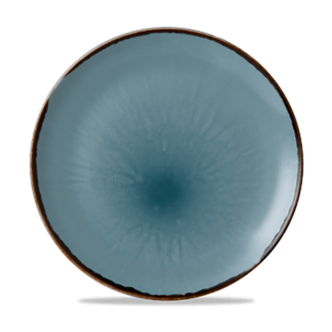 Dudson Harvest Blue coupebord 26 cm – blauw porseleinen bord voor fine dining en restaurants