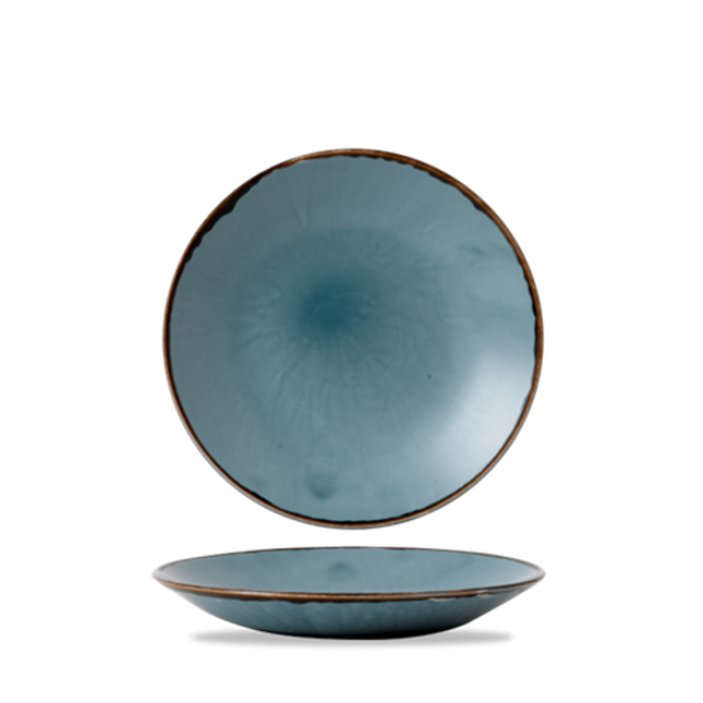 Dudson Harvest Blue diep coupebord 25,5 cm – blauw porseleinen diep bord voor restaurants