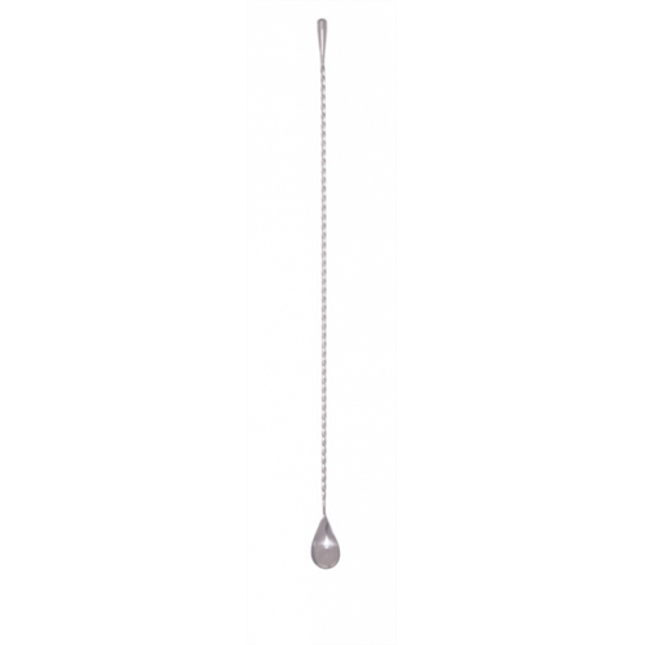 47 Ronin Teardrop barlepel zilver 50 cm – extra lange roerlepel voor cocktails in de horeca