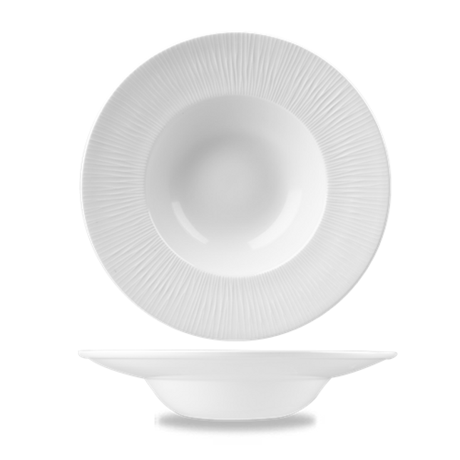 Churchill Bamboo kom met brede rand Ø 24 cm – gespikkeld porseleinen kom voor soep in de horeca