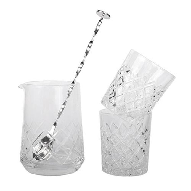 APS roerset Selected Line - mixing glass met barlepel voor de cocktailbar