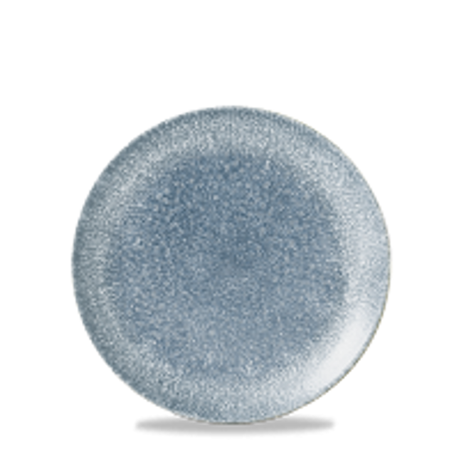 Churchill Raku Topaz Blue randloos coupebord 17cm – reactief geglazuurd stoneware voor banqueting