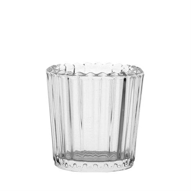APS waxinelichthouder transparant 6 x 6,5 cm - glazen theelichthouder voor sfeerverlichting