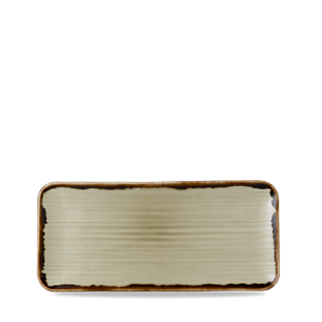 Dudson Harvest Linen organische rechthoekige serveerschaal 34,6x15,6 cm – linnen porselein voor de horeca