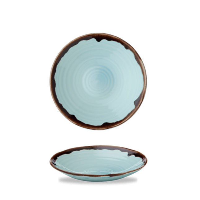 Dudson Harvest Turquoise organische coupekom 21 cm – turquoise porseleinen coupekom voor de horeca