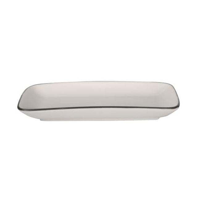 APS Filippa rechthoekig diep bord met zwarte rand 24 x 14 cm - bord voor voorgerechten