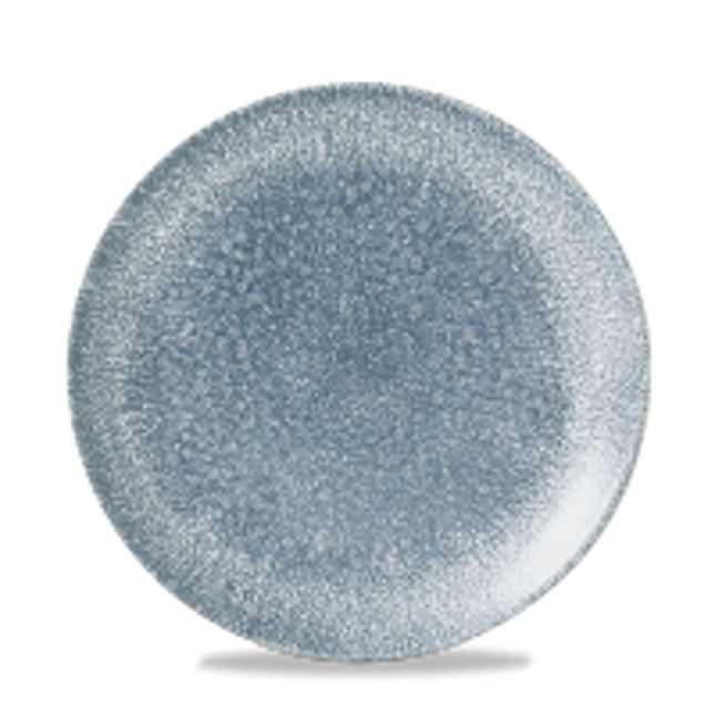 Churchill Raku Topaz Blue randloos coupebord 22cm – reactief geglazuurd stoneware voor restaurants