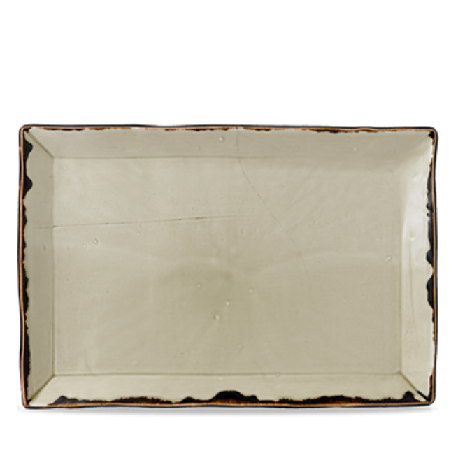 Dudson Harvest Linen rechthoekige serveerschaal 34,5x23,3 cm – linnen porselein voor restaurants