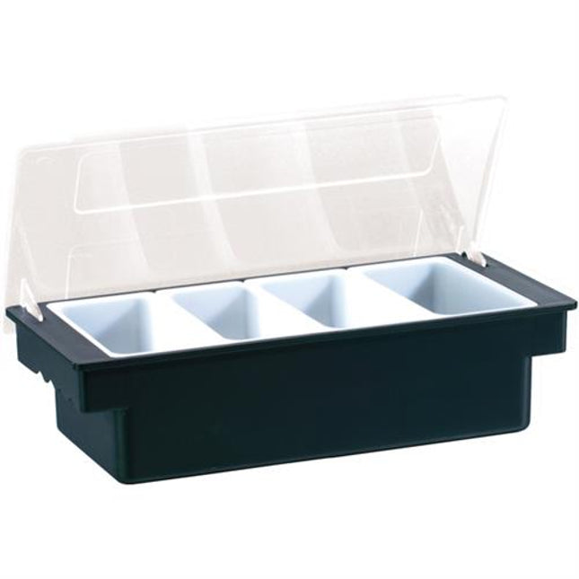 APS condimentenhouder zwart 4 vaks 36,5 x 15 cm - bakjeshouder voor de bar