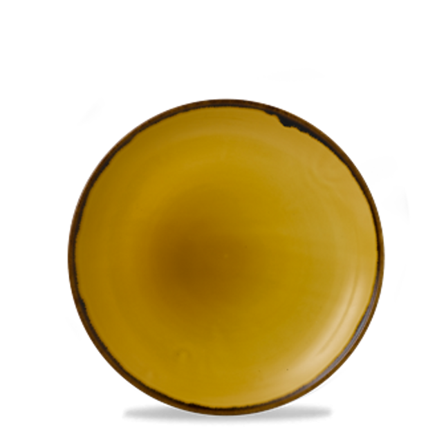 Dudson Harvest Mustard coupebord 21,7 cm – mosterdgeel porseleinen bord voor fine dining