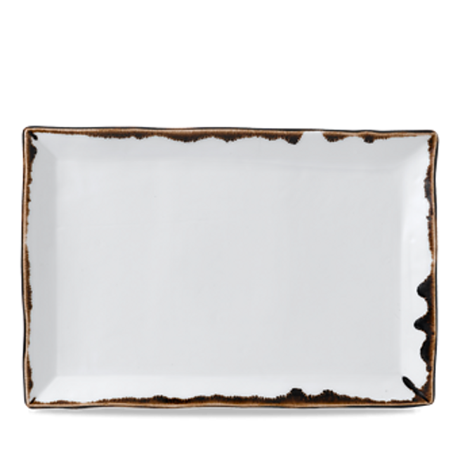 Dudson Harvest Natural rechthoekige serveerschaal 34,5x23,3 cm – naturel porselein voor restaurants