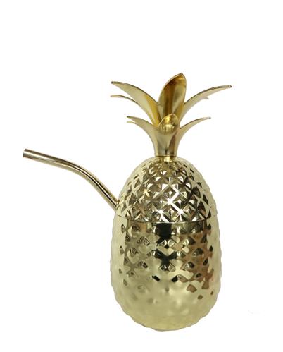 47 Ronin metalen ananasbeker goud 455 ml met rietje – tiki drinkbeker voor cocktailbar