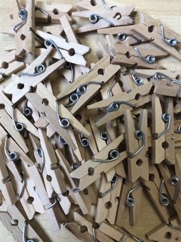 APS mini wasknijpers 100 stuks - knijpertjes voor menukaarten en garnituur