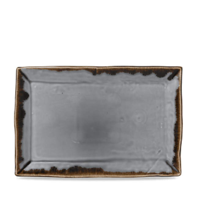 Dudson Harvest Grey rechthoekige serveerschaal 28,7x19 cm – grijs porselein voor de horeca