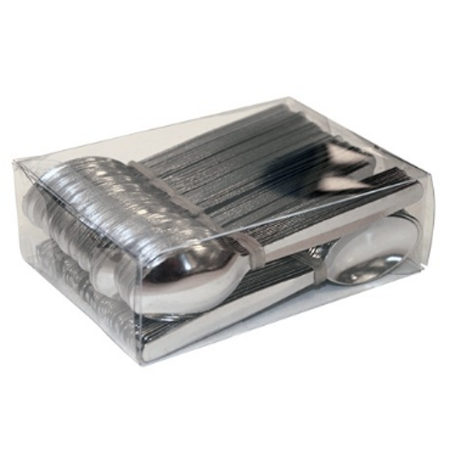 Theelepels RVS in pvc box 120/set – EMGA