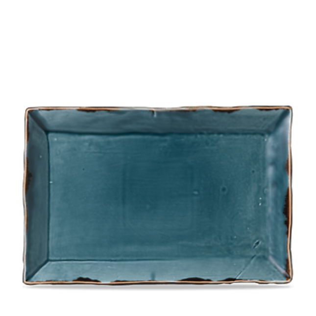 Dudson Harvest Blue rechthoekige serveerschaal 28x19 cm – blauw porselein voor de horeca