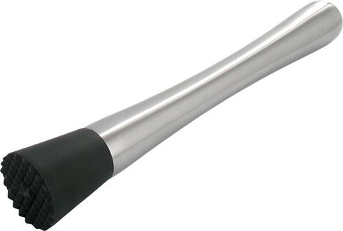 APS muddler RVS met zwarte kop 21 cm - stamper voor cocktails in de bar