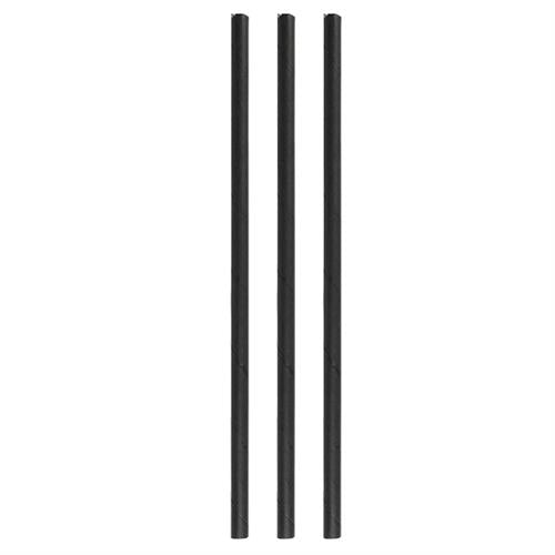 APS eco papieren rietjes zwart 8 x 250 mm - lange duurzame rietjes voor de bar