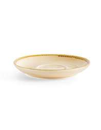 Dudson Sandstone cappuccinoschotel 15,6 cm – zandsteenkleurige porseleinen schotel voor de horeca