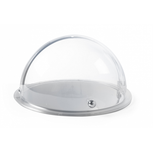 Hendi roltopset 2-delig rond 380x240 mm – rvs plateau met roltopkap voor buffet