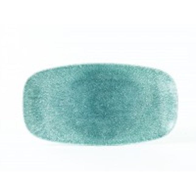 Churchill Raku Topaz Blue ovaal chefsbord 29,8 x 15,3 cm – porseleinen bord voor restaurants