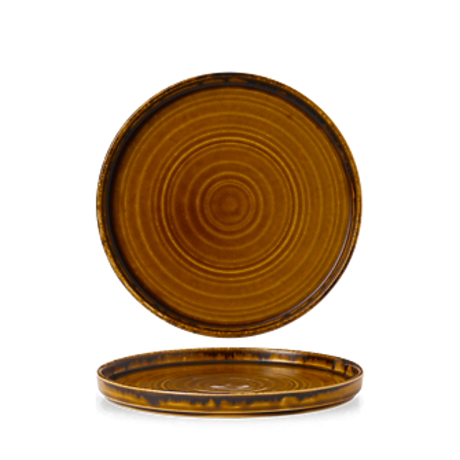 Dudson Harvest Brown bord met opstaande rand 21 cm – bruin porseleinen bord voor de horeca