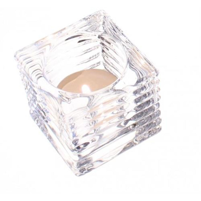 APS votief waxinehouder transparant 5,5 x 5,5 cm - kleine theelichthouder voor tafels