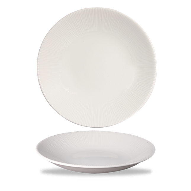 Churchill Bamboo diep coupebord Ø 28,1 cm – groot randloos gespikkeld bord voor fine dining