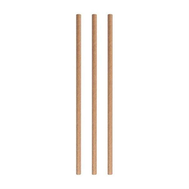APS papieren rietjes beige 8 x 200 mm 250 stuks - duurzame rietjes voor de horeca