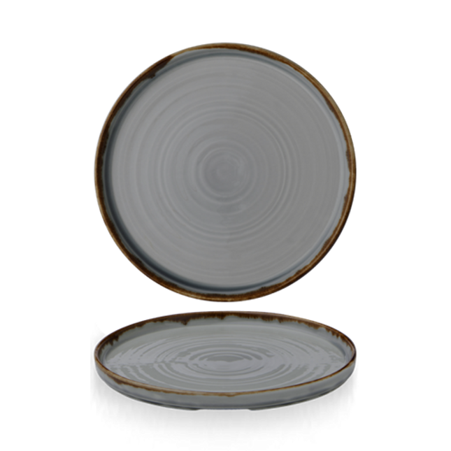 Dudson Harvest Grey bord met opstaande rand 21 cm – grijs porseleinen bord voor de horeca