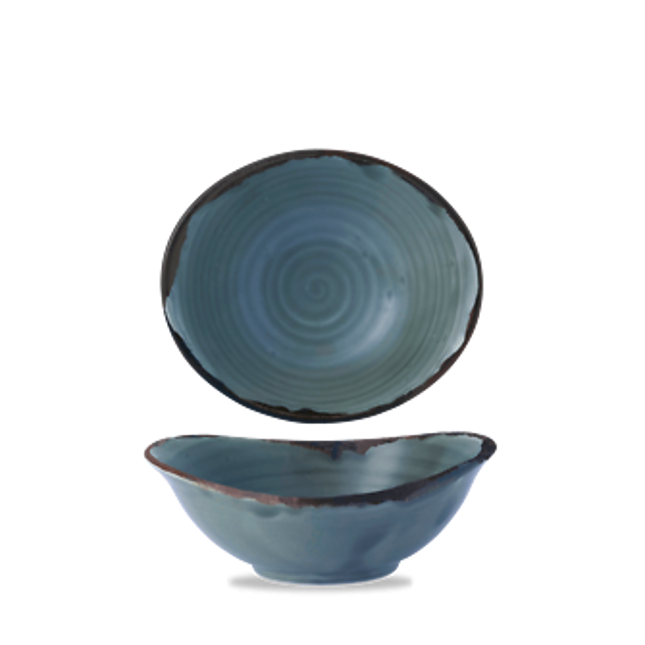 Dudson Harvest Blue diepe kom 19,9x16,8 cm – blauwe porseleinen kom voor restaurants