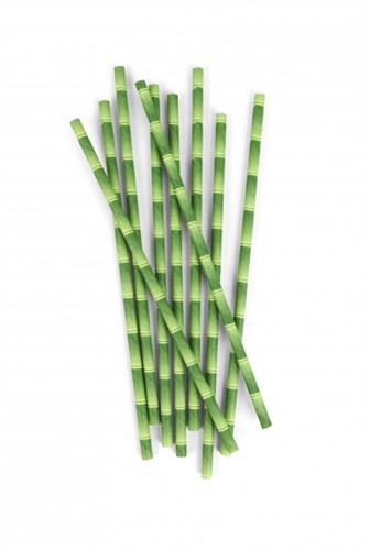 APS papieren rietjes bamboe-look 144 stuks - duurzame rietjes voor cocktails