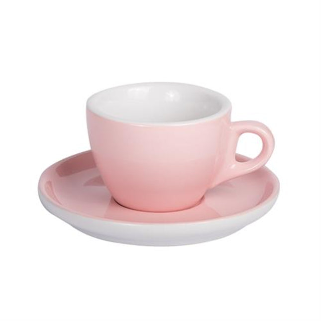 APS koffiekop met schotel lichtroze 160 ml - porseleinen koffieset voor cafes