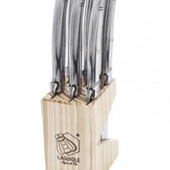 Laguiole Premium Line steakmessen RVS 6-delige set – roestvrijstalen steakmessen voor de horeca