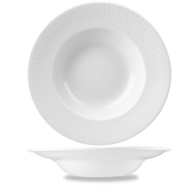 Churchill Bamboo kom met brede rand Ø 28 cm – gespikkeld porseleinen kom voor soep en salade