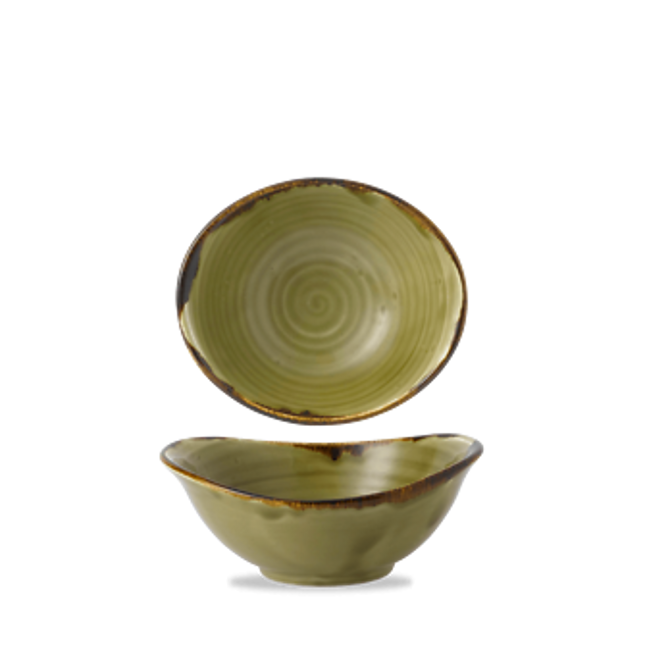 Dudson Harvest Green diepe kom 17,4x14,7 cm – groene porseleinen kom voor de horeca
