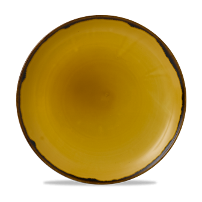 Dudson Harvest Mustard coupebord 26 cm – mosterdgeel porseleinen coupebord voor fine dining