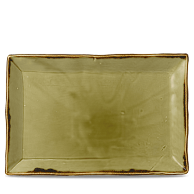 Dudson Harvest Green rechthoekige serveerschaal 34,5x23,3 cm – groen porselein voor restaurants