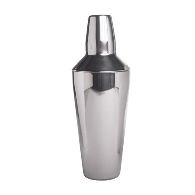 APS cocktailshaker gepolijst 3-delig 820 ml - RVS shaker met ingebouwde zeef